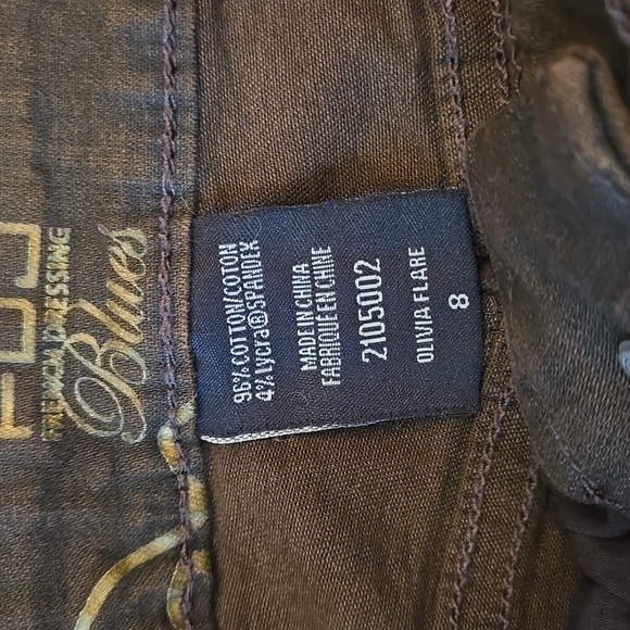 New FDJ Oliva Flare brown denim Jeans 8 Tall - Picture 6 of 12